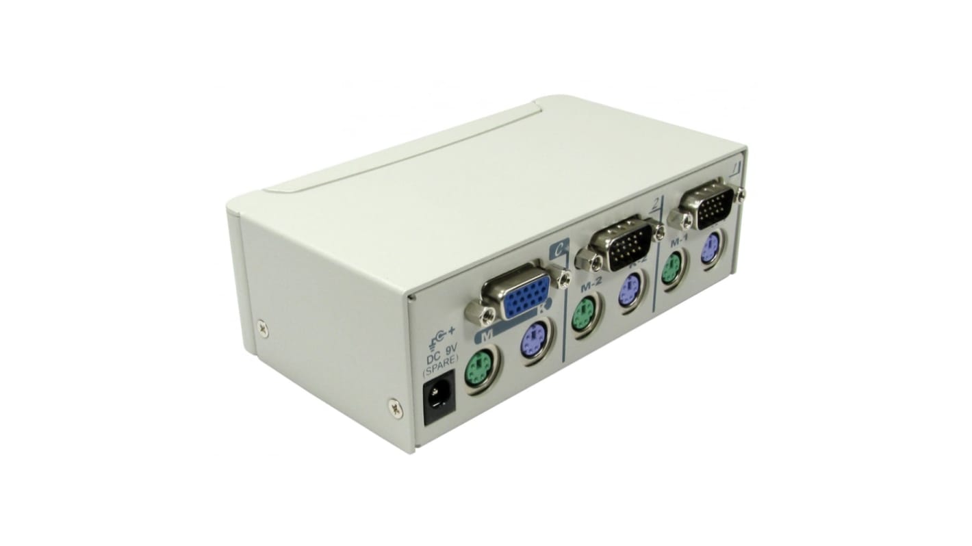 Przełącznik KVM KVM-507, 2-portowy PS/2 2, Rextron SVGA