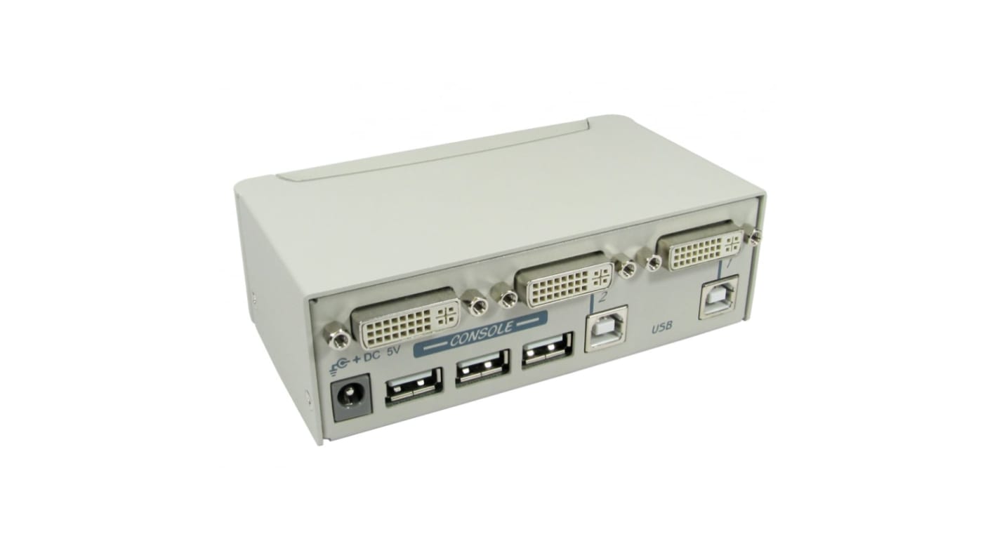 Rextron KVM-Switch 2-Port DVI-D 2 Displays USB