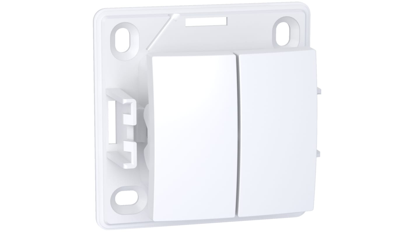 Placca per interruttori Schneider Electric, 2 posti, col. Colore bianco, in Alluminio