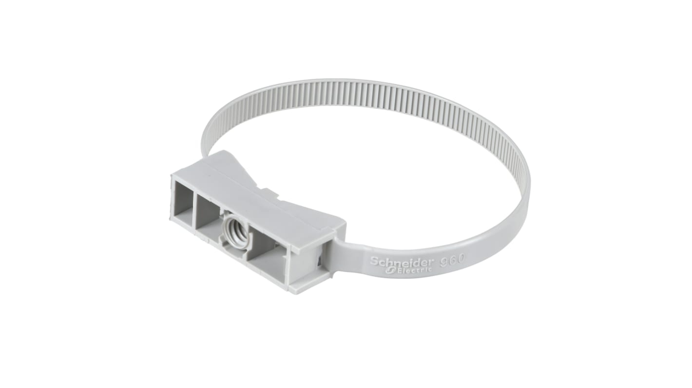 Correa de Conducto para Cable Schneider Electric de Poliamida Gris, montaje: Tornillo, Ø cable máx. 63mm