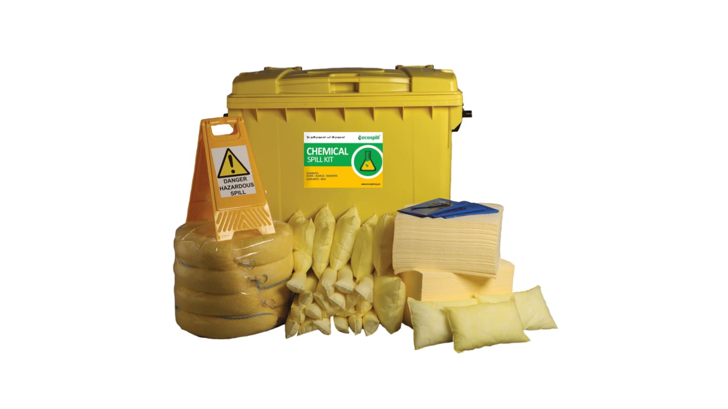 Kit controllo perdite Ecospill Ltd Chemical Spill Response Kits 122 x 120 x 77 cm, capacità assorbente 600 L, per