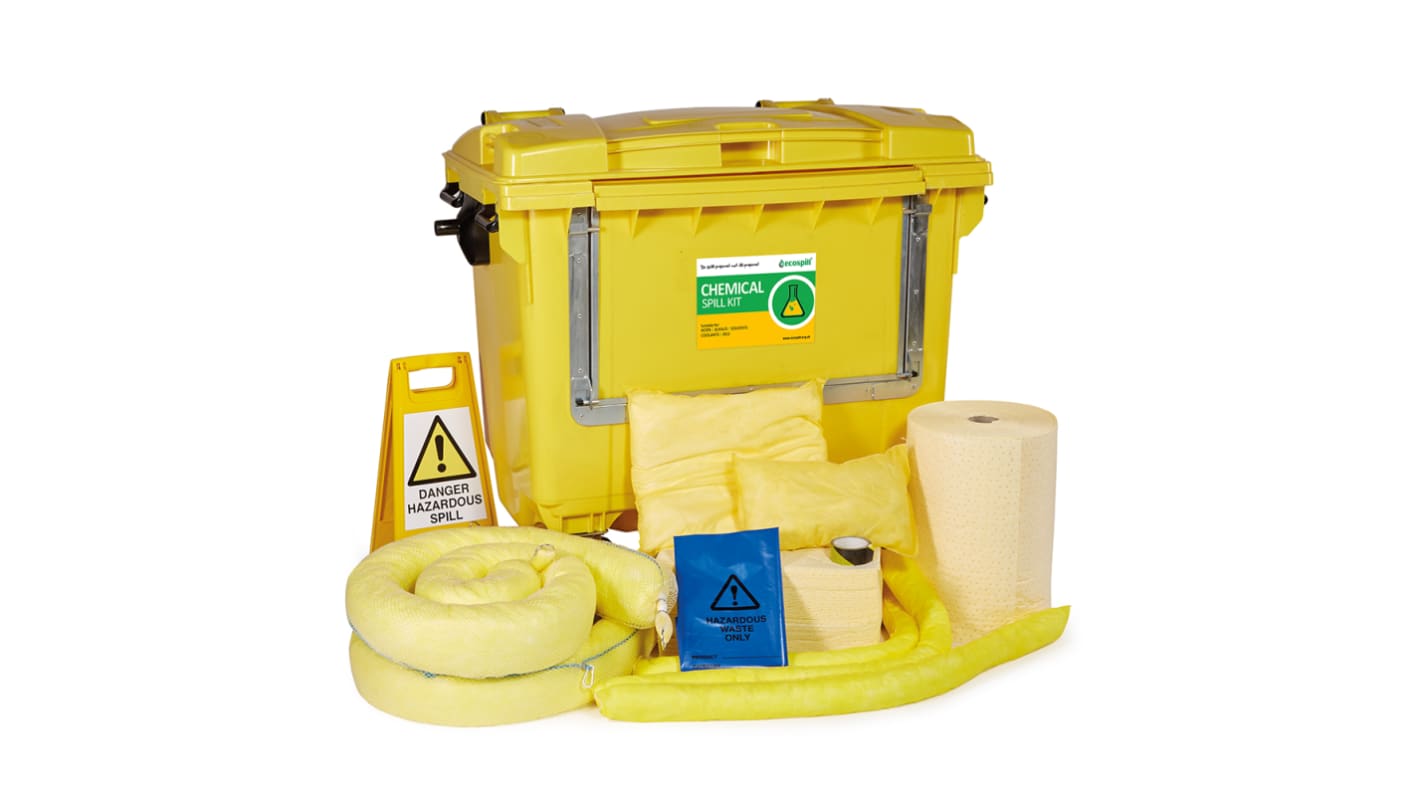 Kit controllo perdite Ecospill Ltd Chemical Spill Response Kits 133 x 126 x 104 cm, capacità assorbente 1000 L, per