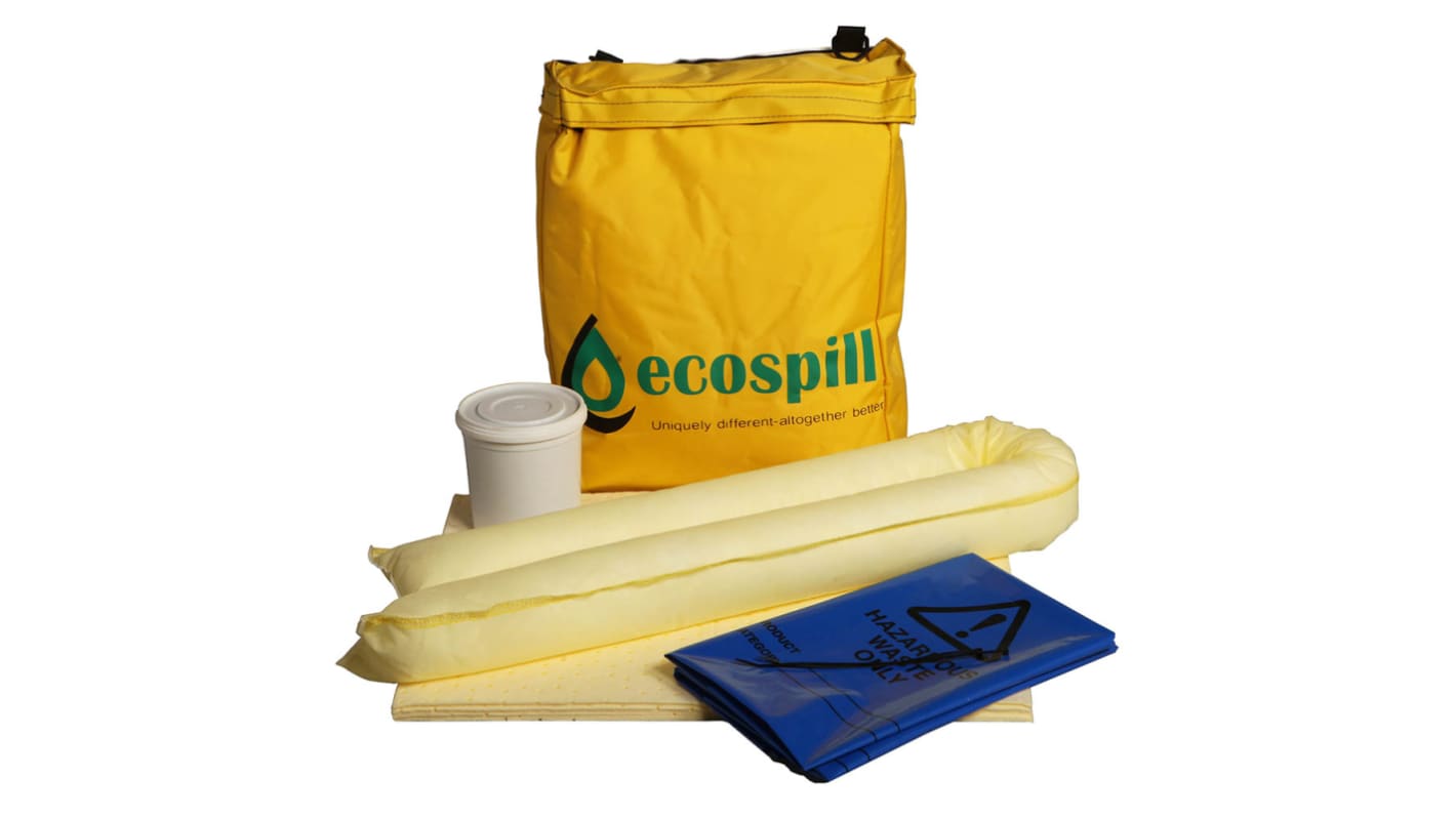 Kit para derrames Ecospill Ltd, contiene 1 x Drum Putty, 1 x Hazard Bag And Tie, 1 x Sock, 7 x Pads, capacidad de