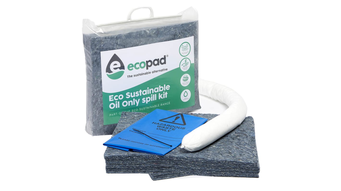 Kit para derrames Ecospill Ltd, contiene 1 x Absorbent Socks, 1 x Clip-Close Bag, 1 x Disposal Bag &amp; Tie, 1 x