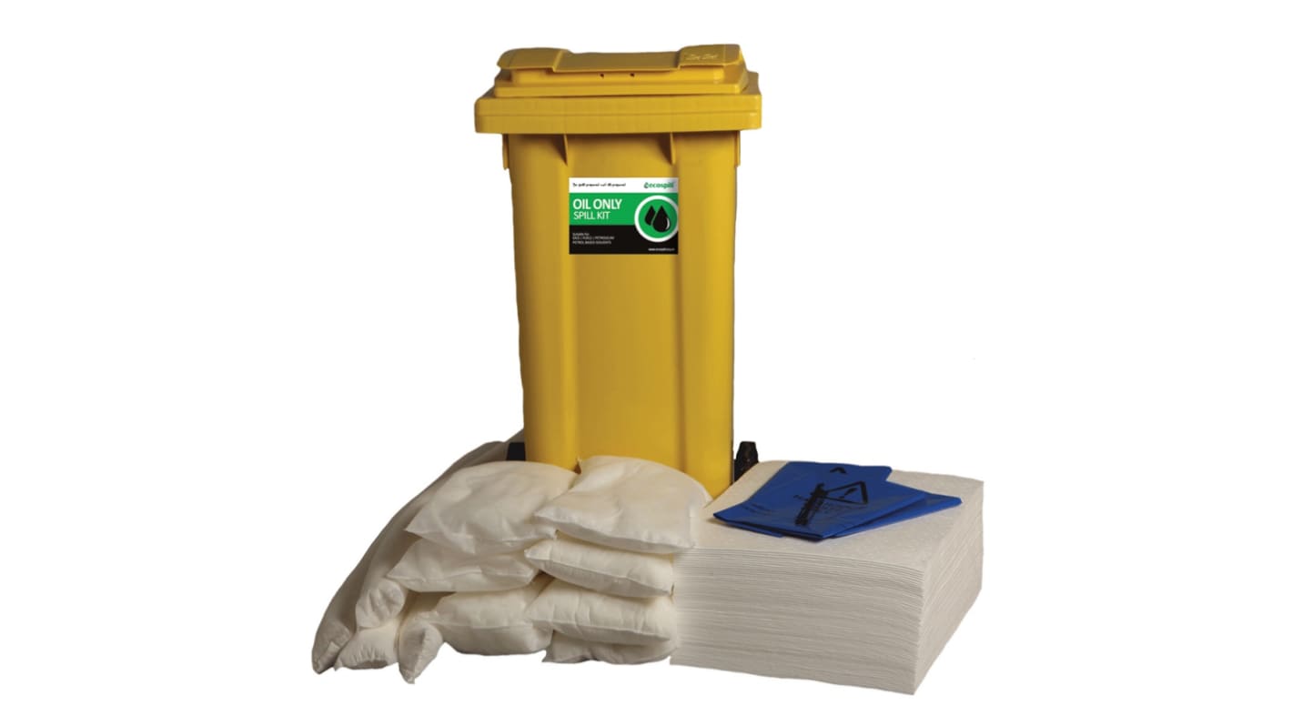 Kit para derrames Ecospill Ltd, contiene 4 x 1.2Mtr Socks, 8 x 38Cm x 23Cm Pillows, 10 x Waste Bags&amp; Ties, 60 x