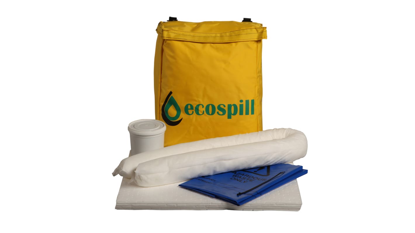 Ecospill Ltd kiömlés mentesítő készlet, csomag: 1, 1 x Drum Putty, 1 x Sock 1.2M, 7 x Pads, Hazard Bag And Tie Oil Only