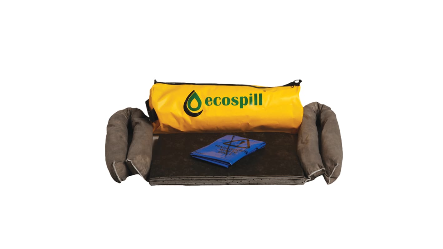Ecospill Ltd kiömlés mentesítő készlet, 56 x 22 x 21 cm, csomag: 2 x 1.2Mtr Socks, 2 x Waste Bags &amp; Ties, 12 x Pads