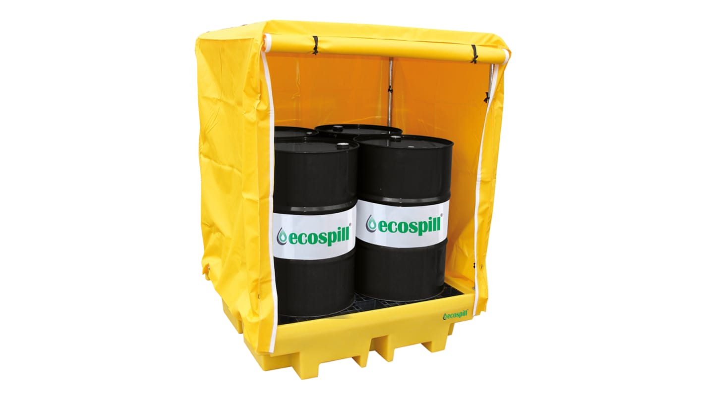 Ecospill Ltd Polyethylene 4 Drum Spill Pallet for Chemical, 410L Capacity