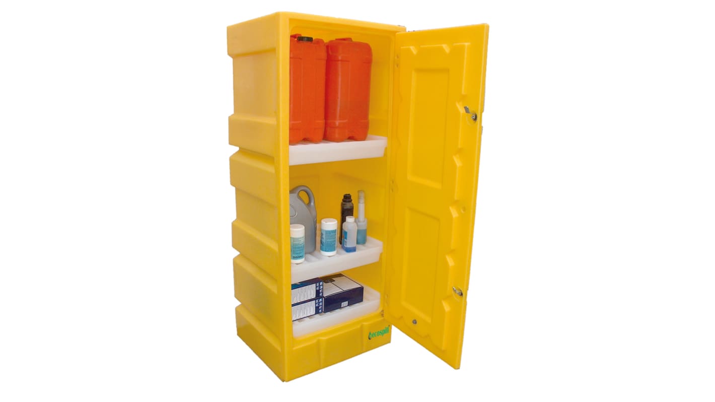 Ecospill Ltd Schrank, Typ Schrank mit Ablage Bodenmontage, 1 Tür/en, 2 Regal/e, 0 Schublade/n Verriegelbar, Polyethylen