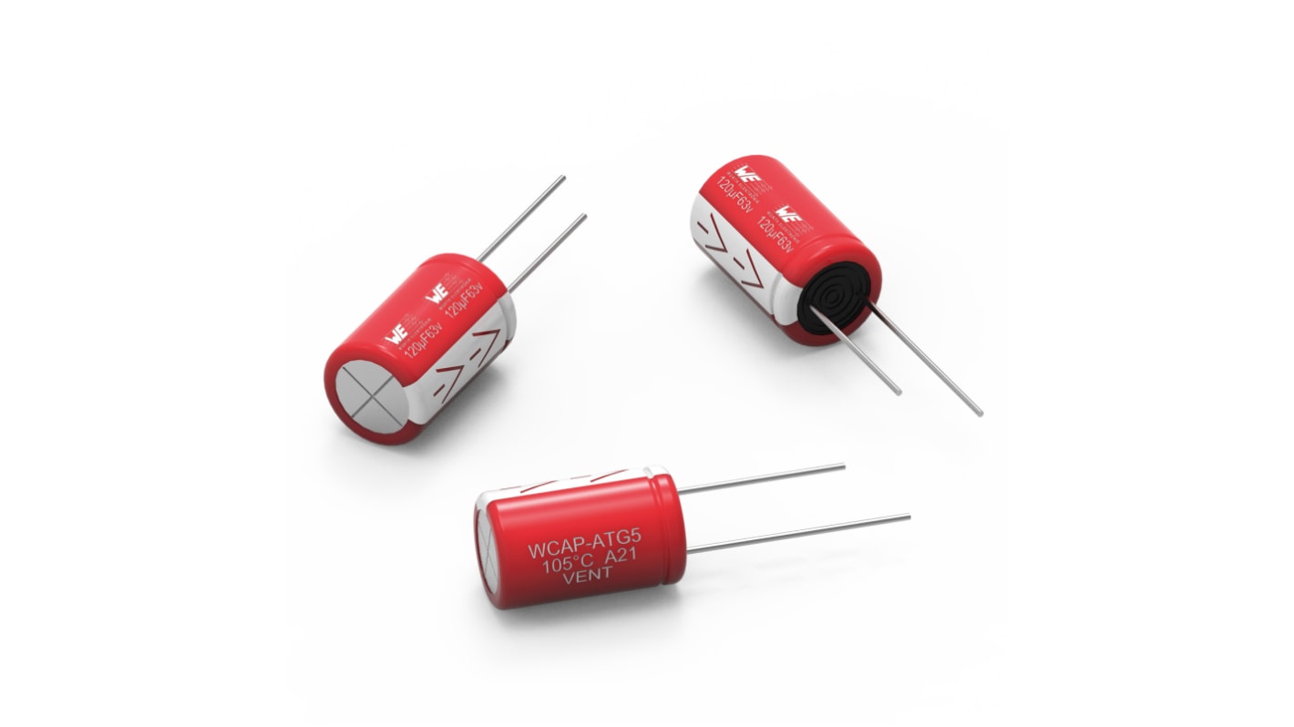 Wurth Elektronik 4.7μF Aluminium Electrolytic Capacitor 400V dc, Through Hole - 860021373025