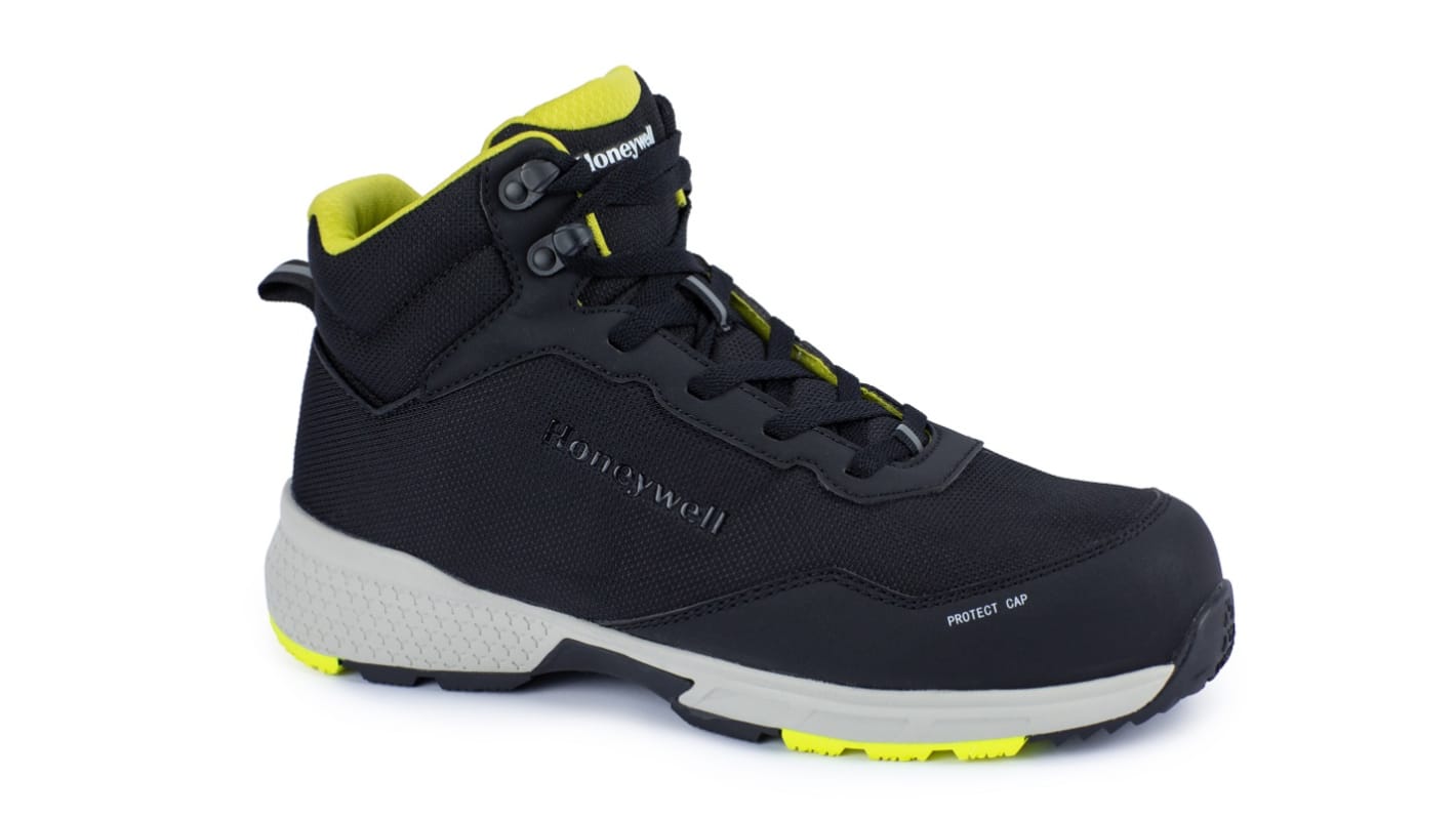 Botas de seguridad Honeywell Safety, serie Starter Mid de color Negro, blanco, amarillo, talla 35, S3 SRC SRC