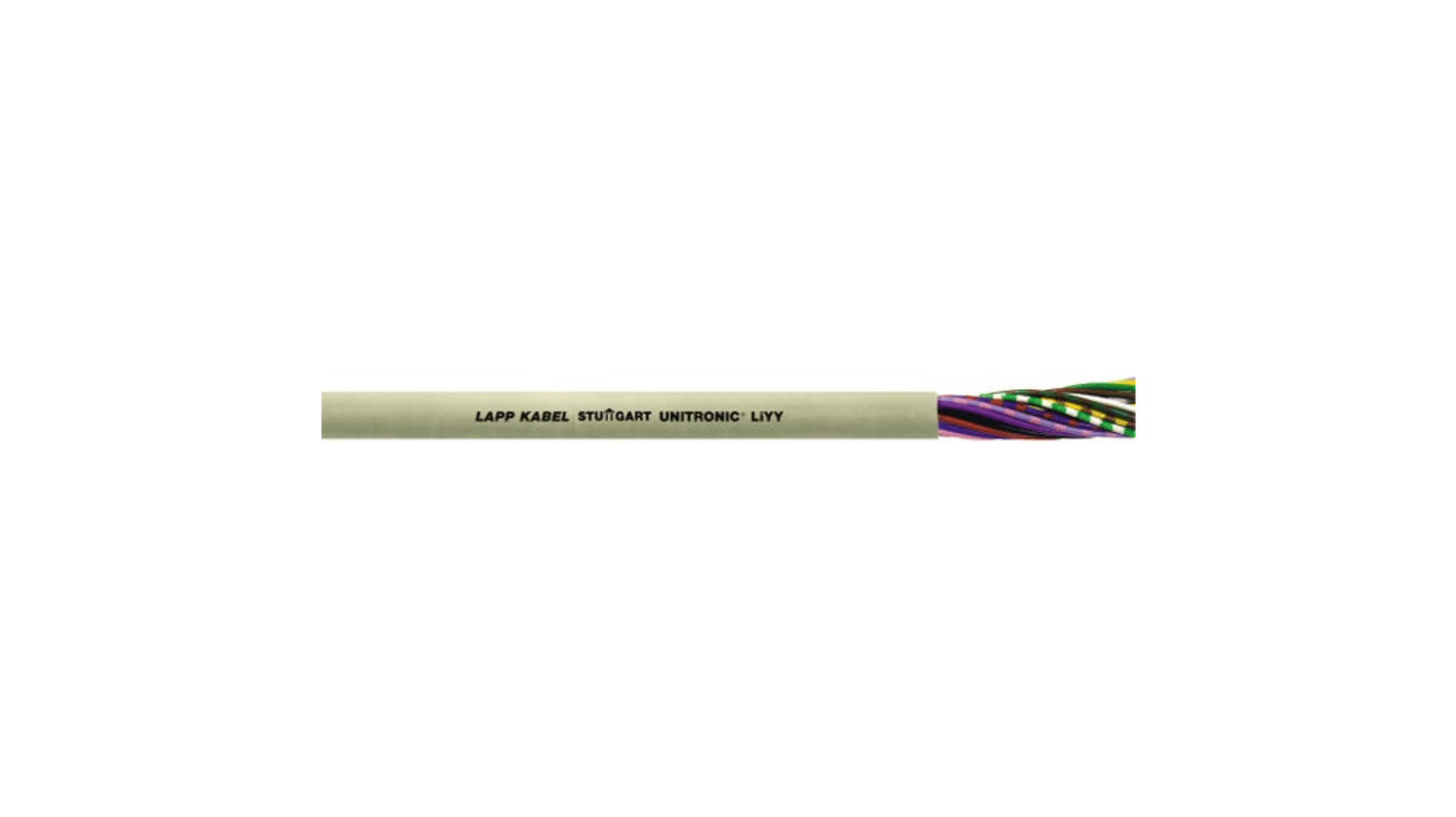 Lapp UNITRONIC Data Cable, 4 Cores, 0.34 mm², LiYY, Unscreened, 100m, Grey PVC Sheath, 22