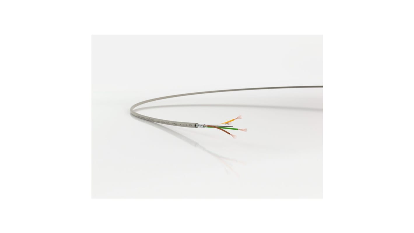 Lapp UNITRONIC Data Cable, 32 Cores, 0.25 mm², LiYCY, Unscreened, 100m, Grey PVC Sheath