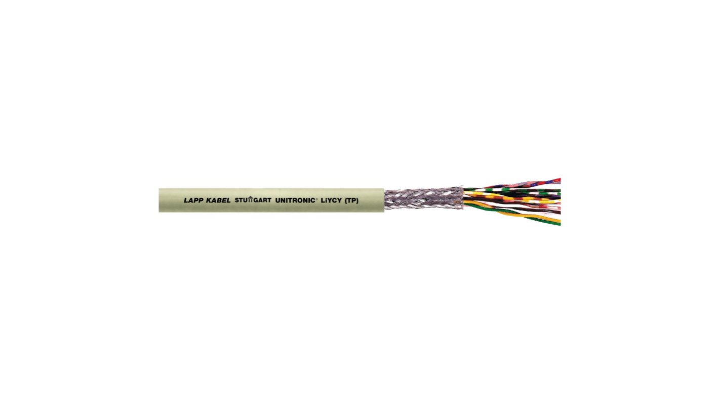 Lapp UNITRONIC Data Cable, 6 Cores, 0.75 mm², LiYCY, Unscreened, 100m, Grey PVC Sheath