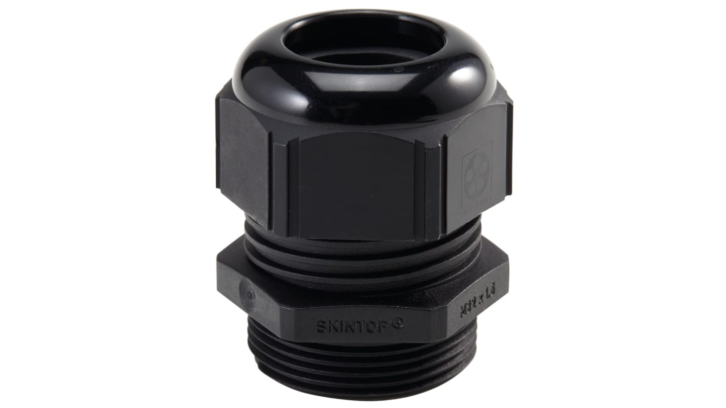 Lapp SKINTOP STR-M Series Black Polyamide Cable Gland, M12 Thread, 15mm Min, 16.6mm Max, IP69