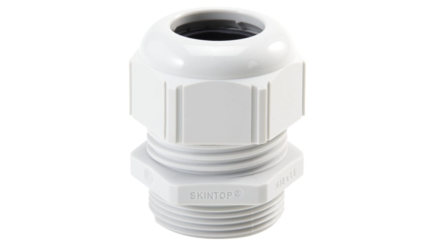 Lapp SKINTOP STR-M Series Light Grey Polyamide Cable Gland, M12 Thread, 15mm Min, 16.6mm Max, IP69