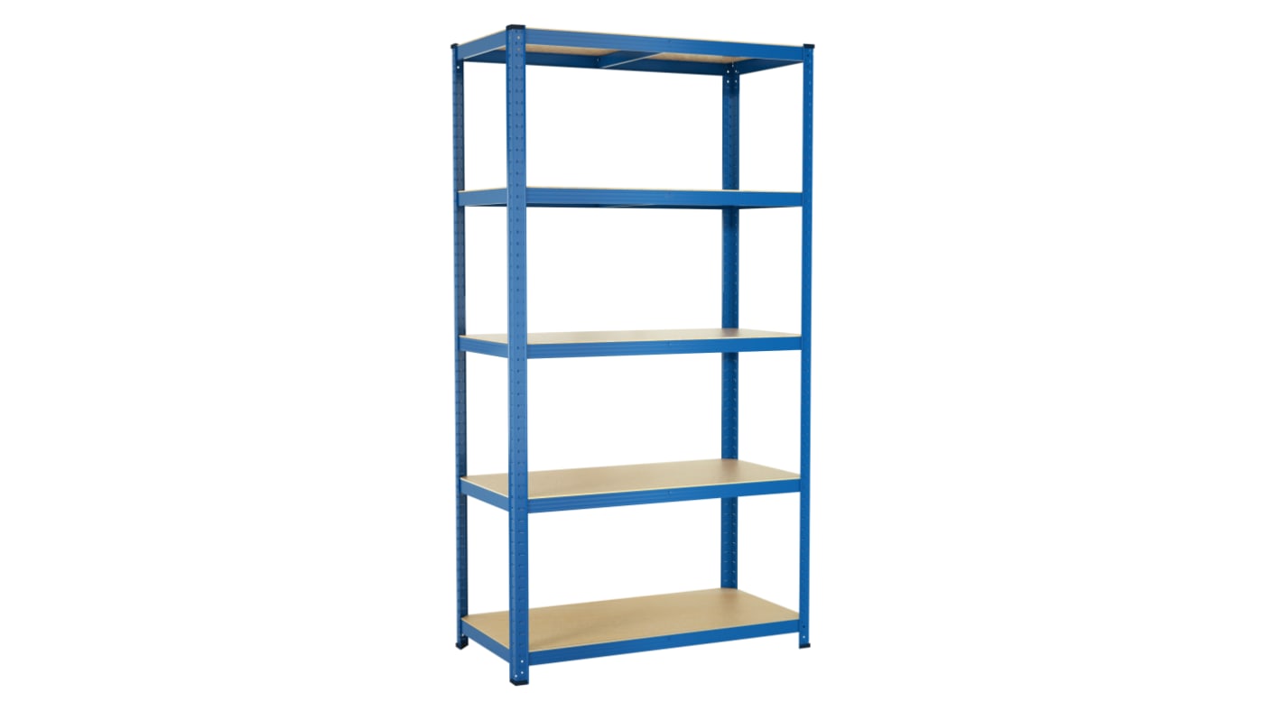 RS PRO Regal (Lagerregalsystem) Typ Regal Starterset aus Stahl in Blau, 150kg, 1800mm, 900mm x 450mm x 450mm