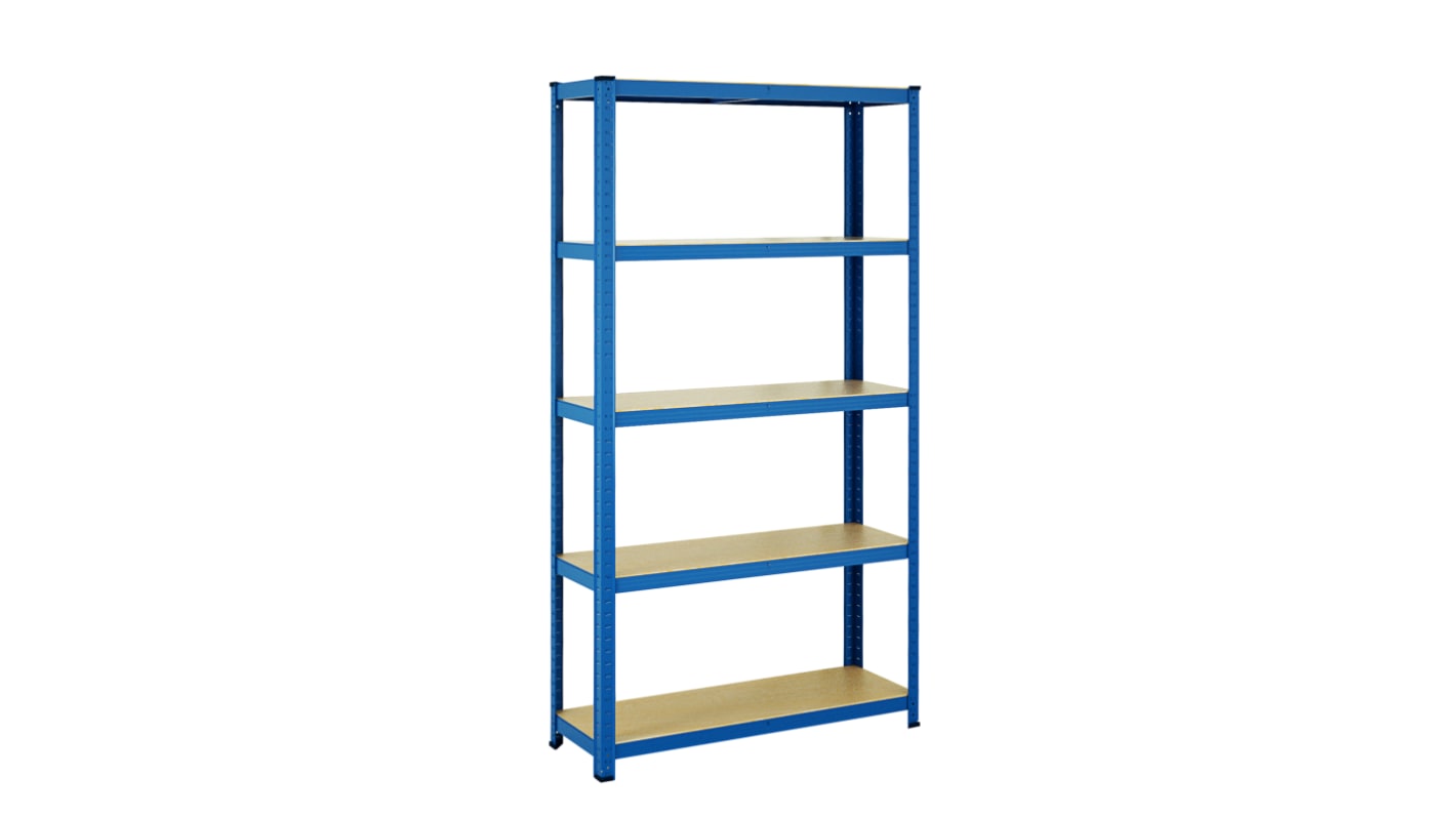 RS PRO Regal (Lagerregalsystem) Typ Regal Starterset aus Stahl in Blau, 150kg, 1800mm, 900mm x 300mm x 300mm