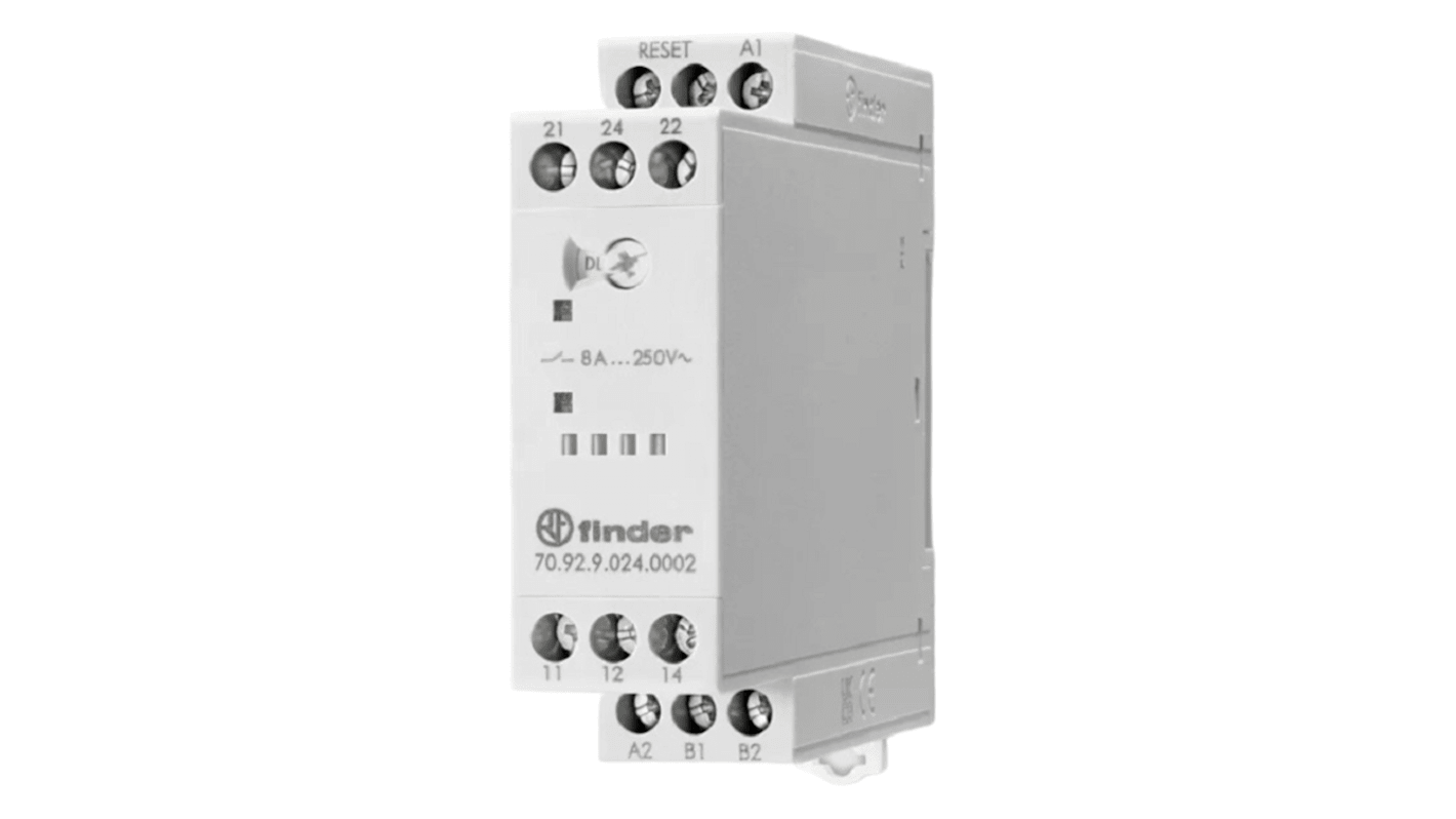 Finder Thermistor NFC Monitoring Relay, Single Phase, 184 → 253V ac/dc, DIN Rail