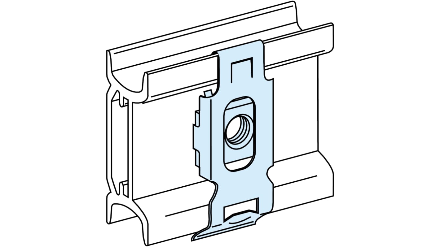 Tuercas de pinza Schneider Electric serie PrismaSeT, para usar con Accesorios para terminales de carril DIN