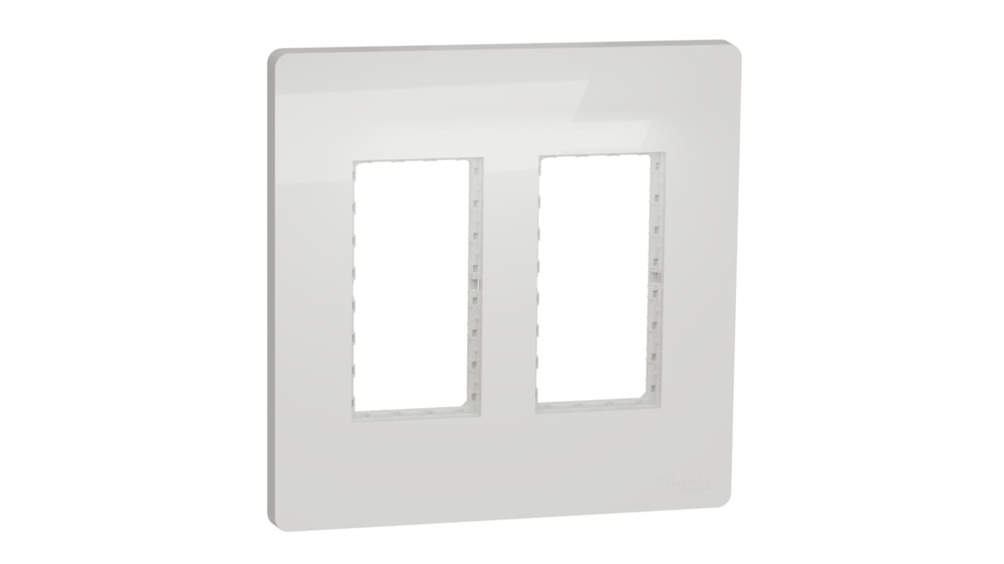 Schneider Electric White 2 Gang Cover Plate Thermoplastic Mounting Frame