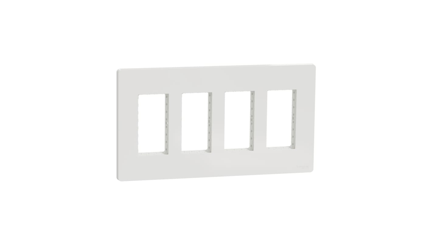 Schneider Electric White 4 Gang Cover Plate Thermoplastic Mounting Frame