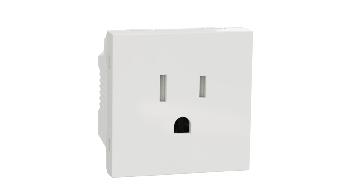 Schneider Electric, New Unica IP21D White Flush Mount 2P+E Socket Socket, Rated At 15A, 127 V