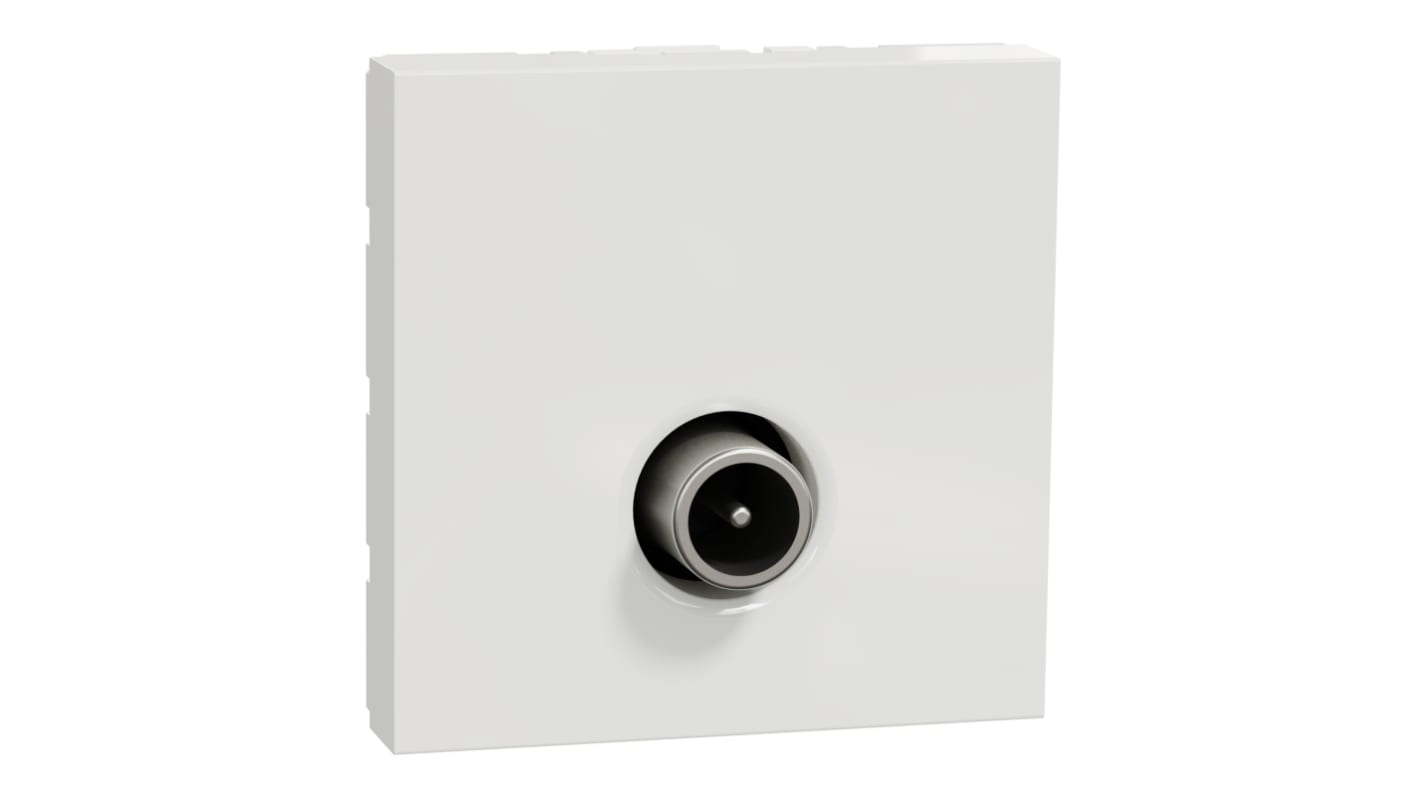 Schneider Electric, New Unica IP20 White Flush Mount Vertical Socket Socket