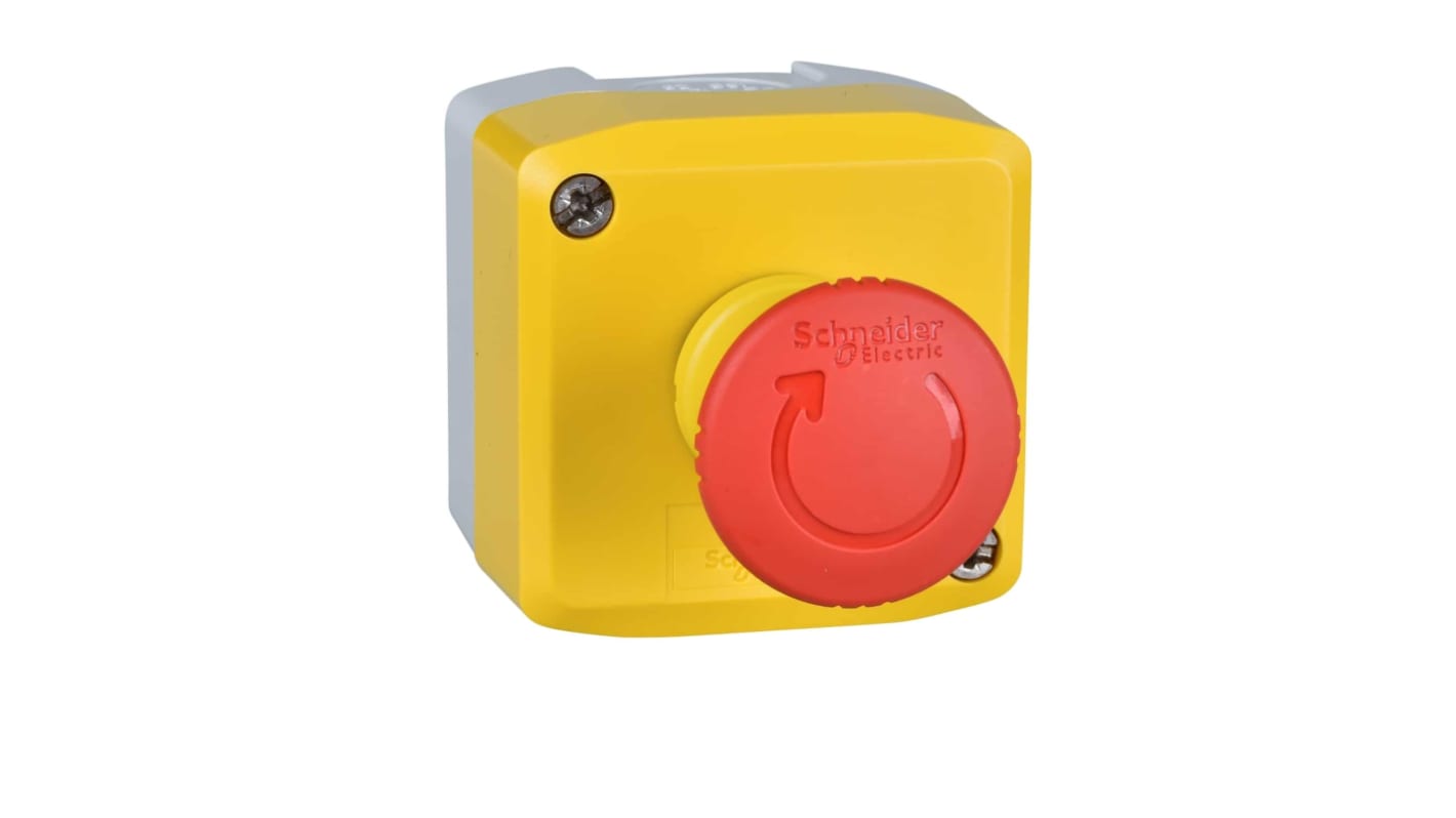 Schneider Electric XALK Series Turn to Release Emergency Stop Push Button, 1 NC, IP66, IP67, IP69(IP69K)