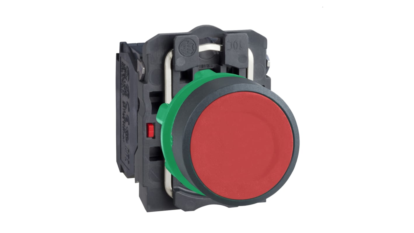 Schneider Electric XB5 Series Push Button, 22mm Cutout, 1 NO + 1 NC, 600V, IP66, IP67, IP69