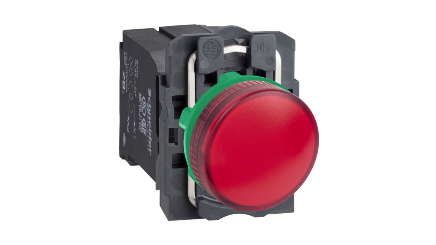 Schneider Electric Leuchtmelder Harmony XB5 XB5 220 → 240V Rot, Ausschnitt-Ø 22mm Glühlampe Bündige Montage