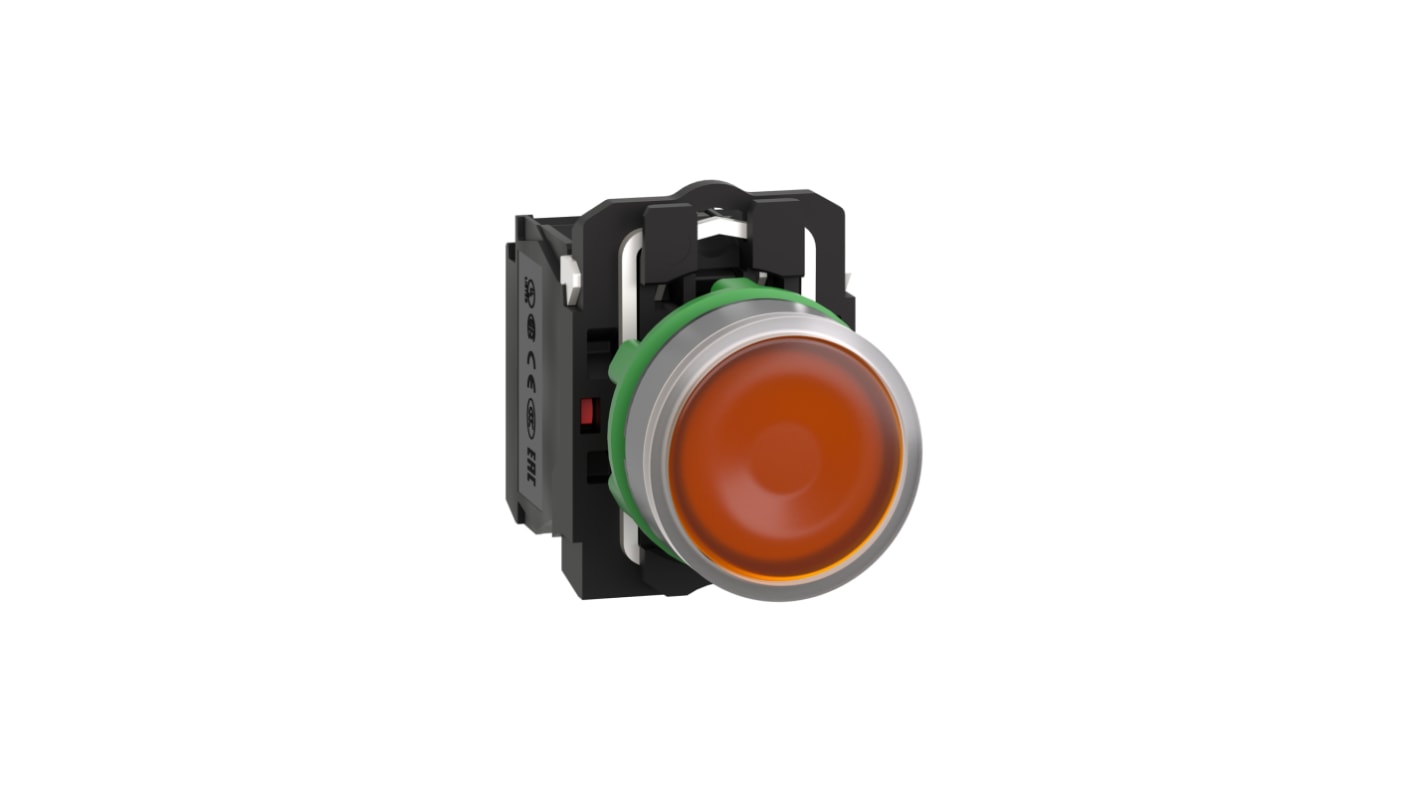 Schneider Electric XB5 Series Illuminated Push Button, 22mm Cutout, SPDT, 1110 → 120V, IP66, IP67