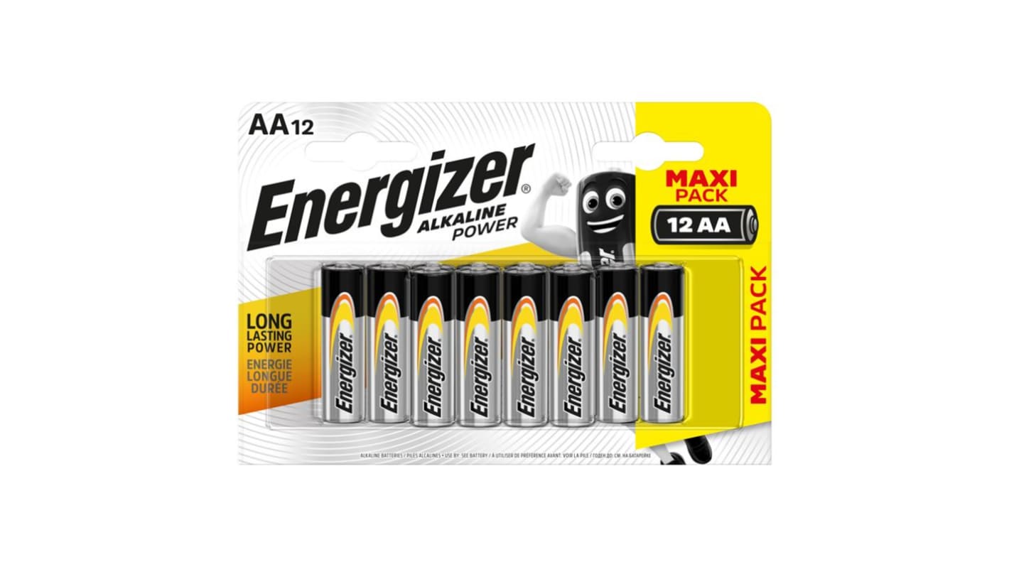 Batterie AA Energizer, 1.5V, Zinco e diossido di manganese, terminale Contatto piatto