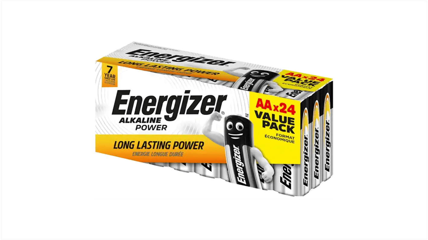 Pilas AA alcalina, Energizer Alkaline, 1.5V, Contacto plano