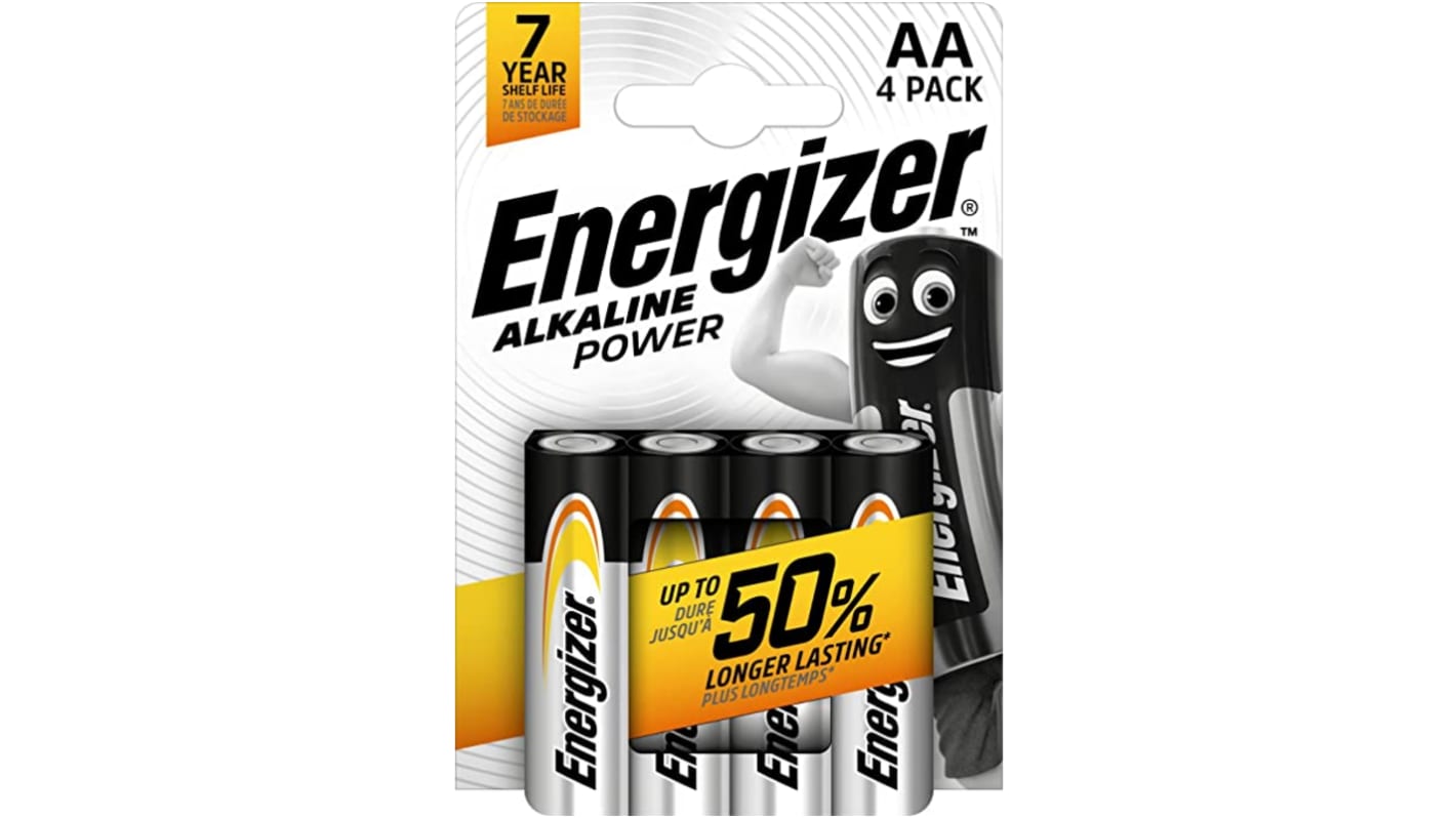 Batterie AA Energizer, 1.5V, Zinco e diossido di manganese, terminale Contatto piatto