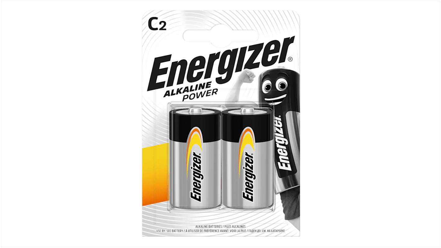 Batterie C Energizer, Zinco e diossido di manganese, 1.5V, terminale Contatto piatto