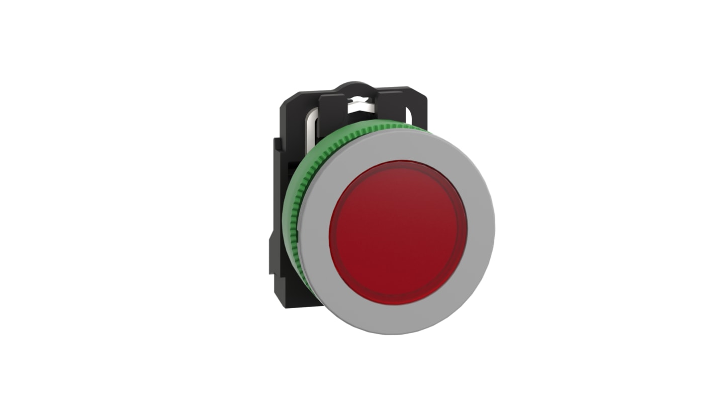 Schneider Electric, XB5F, Flush Mount Red LED Pilot Light, 30.5mm Cutout, IP66, IP67, Round, 230 → 240V