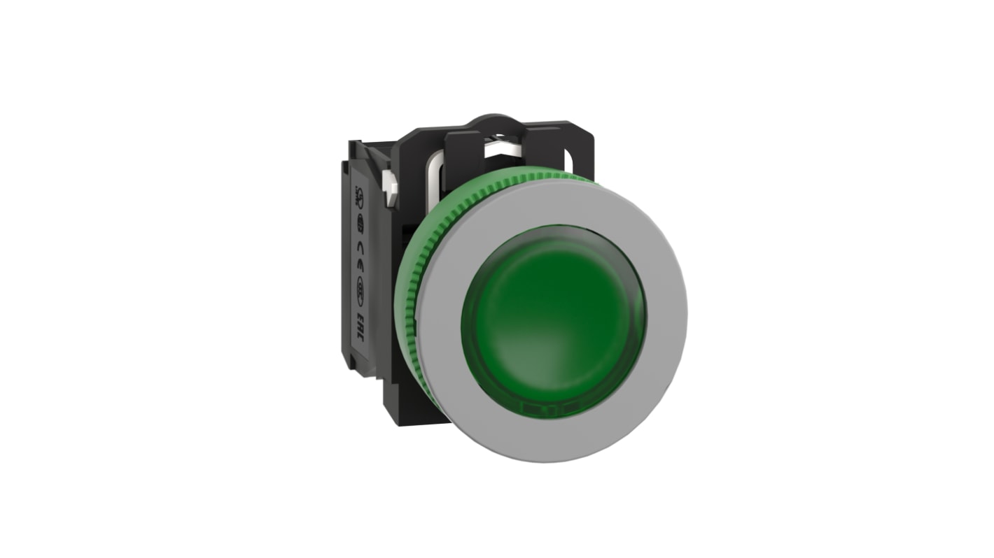 Schneider Electric XB5 Series Illuminated Push Button, Panel Mount, 30.5mm Cutout, SPDT, 230 → 240V