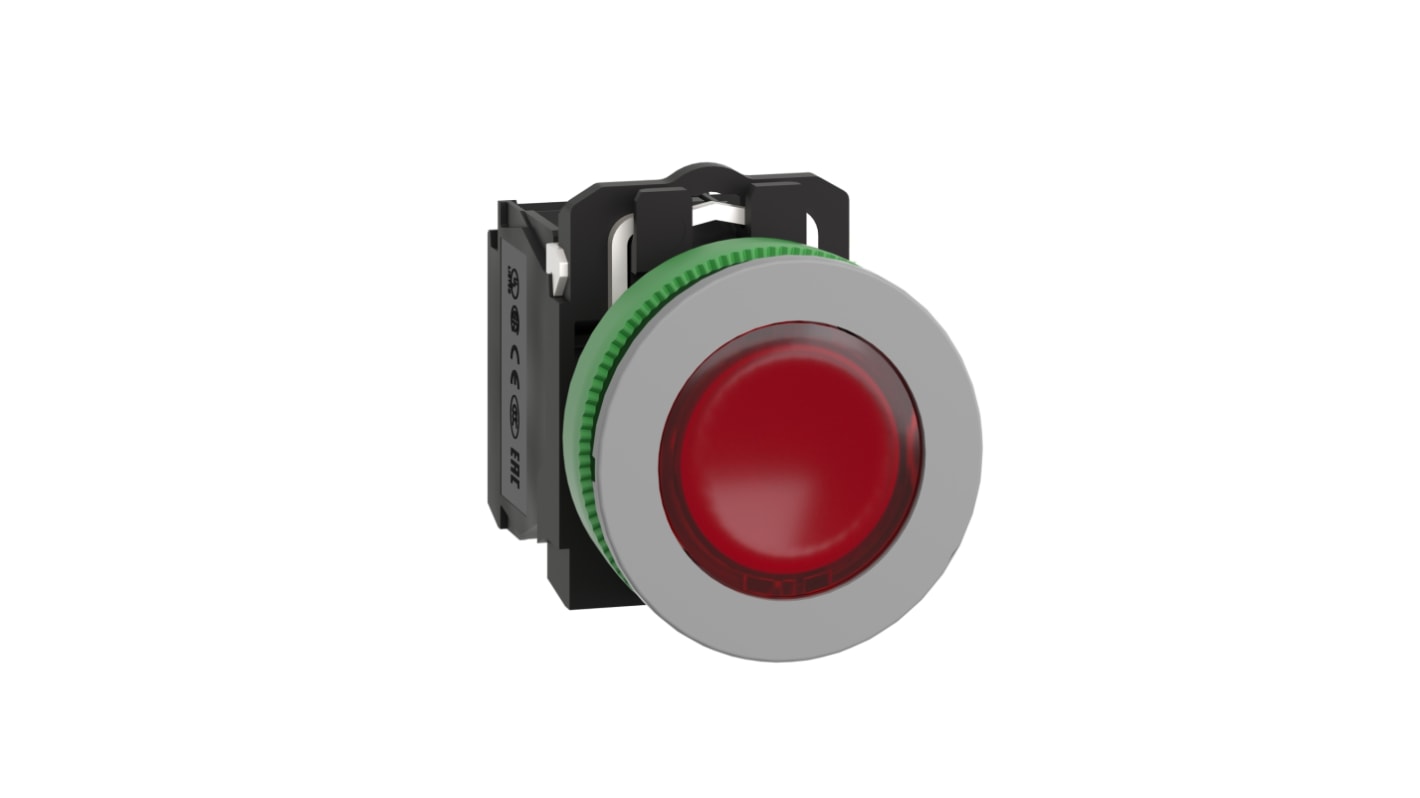 Schneider Electric XB5 Series Illuminated Push Button, Panel Mount, 30.5mm Cutout, SPDT, 24V