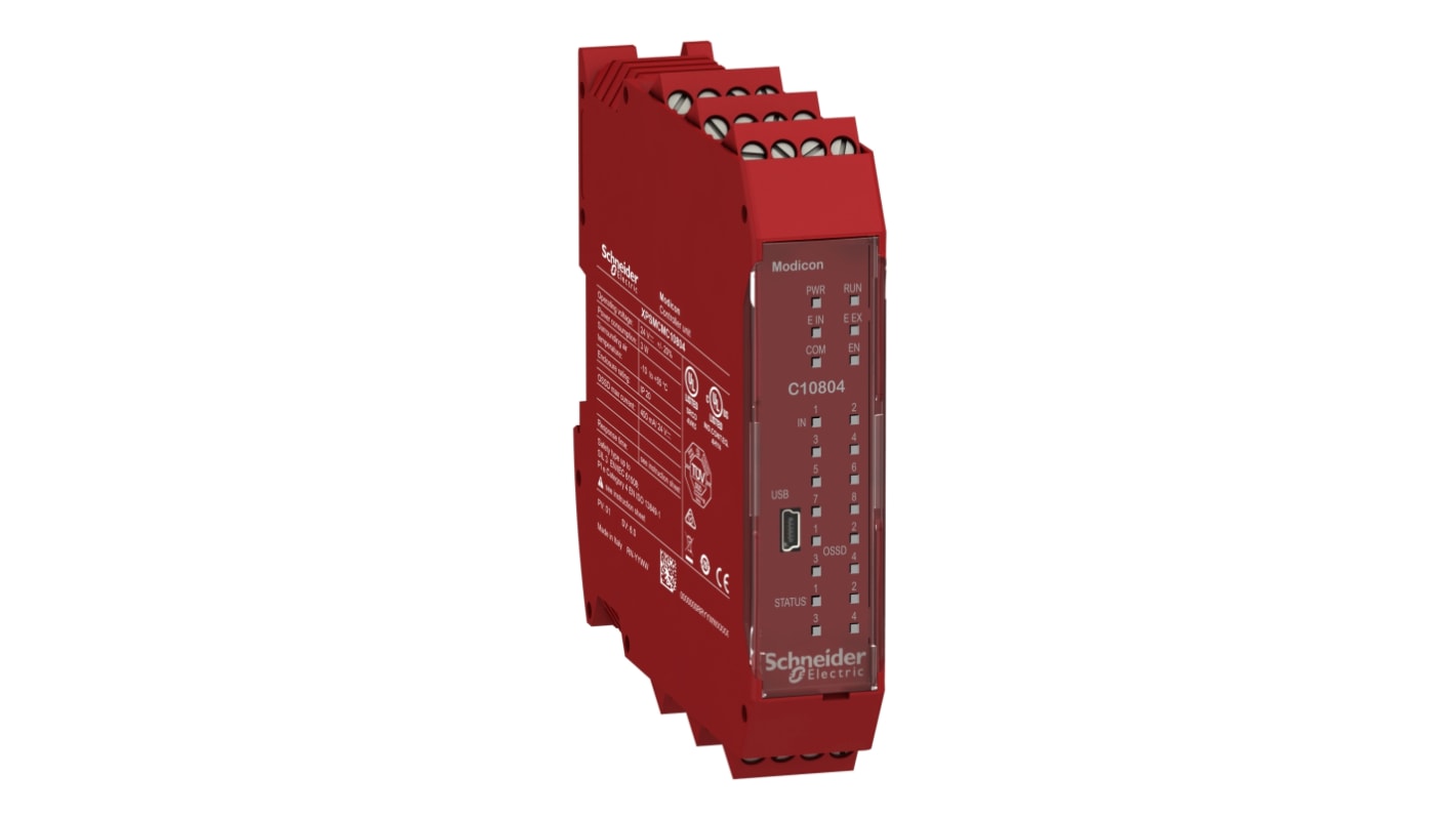 Schneider Electric XPSMCM Series Controller for Use with Expansion Modules, 24 V dc Supply, PNP Output, 8-Input, PNP,