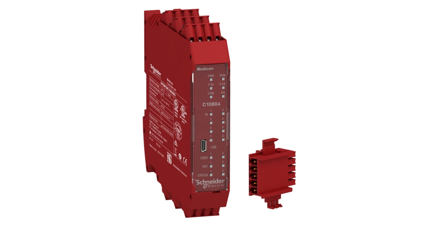 Schneider Electric XPSMCM Series Controller for Use with Expansion Modules, 24 V dc Supply, PNP Output, 8-Input, PNP,