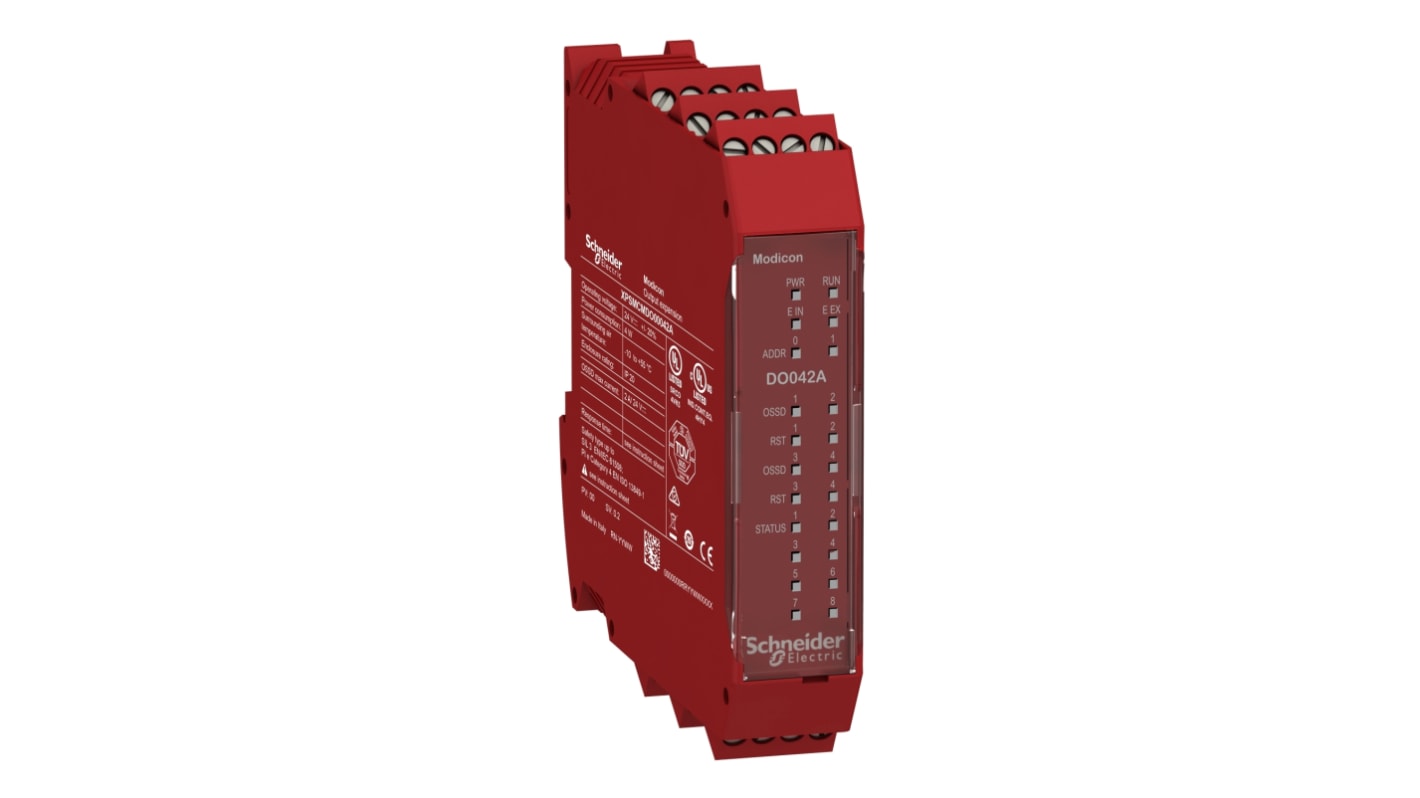 Schneider Electric Preventa Safety Automation XPSMCM Series PLC Expansion Module, 4 Safety Inputs, 4 Safety Outputs, 24