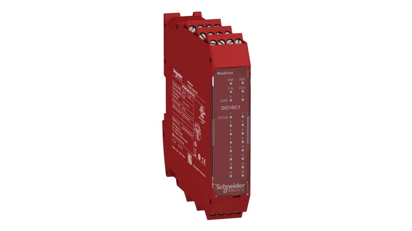 Schneider Electric Preventa Safety Automation XPSMCM Series PLC Expansion Module, 16 Safety Outputs, 24 V