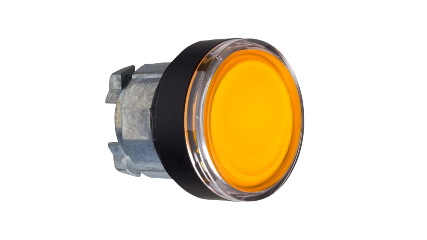 Schneider Electric Harmony XB4 Series Orange Illuminated Spring Return Push Button Head, 22mm Cutout, IP66, IP67,