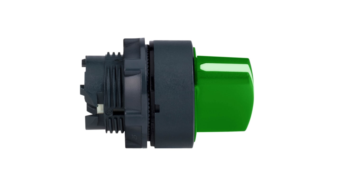 Schneider Electric ZB5 Series 3 Position Selector Switch Head, 22mm Cutout, Green Handle