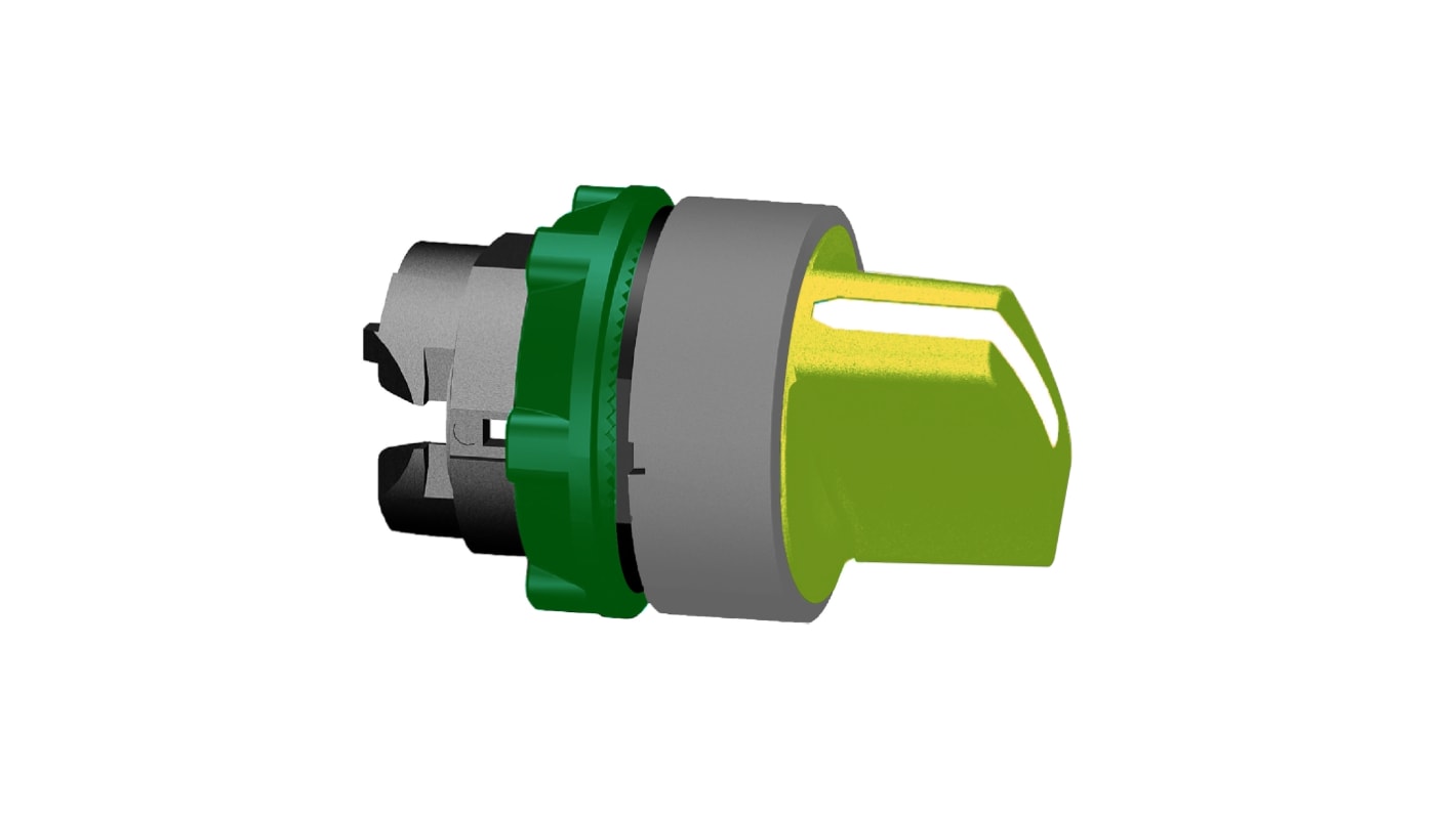 Schneider Electric Harmony XB5 Series 3 Position Selector Switch Head, 22mm Cutout, Yellow Handle