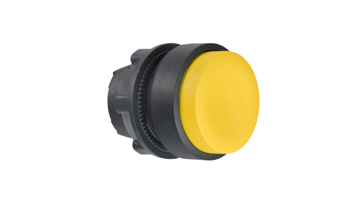 Schneider Electric Harmony XB5 Series Yellow Spring Return Push Button Head, 22mm Cutout, IP66, IP67, IP69(IP69K)