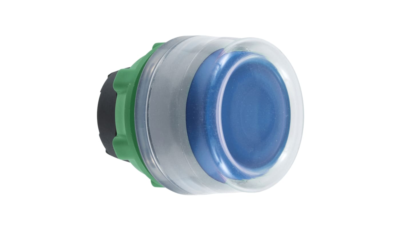 Schneider Electric Harmony XB5 Series Blue Illuminated Spring Return Push Button Head, 22mm Cutout, IP66, IP67