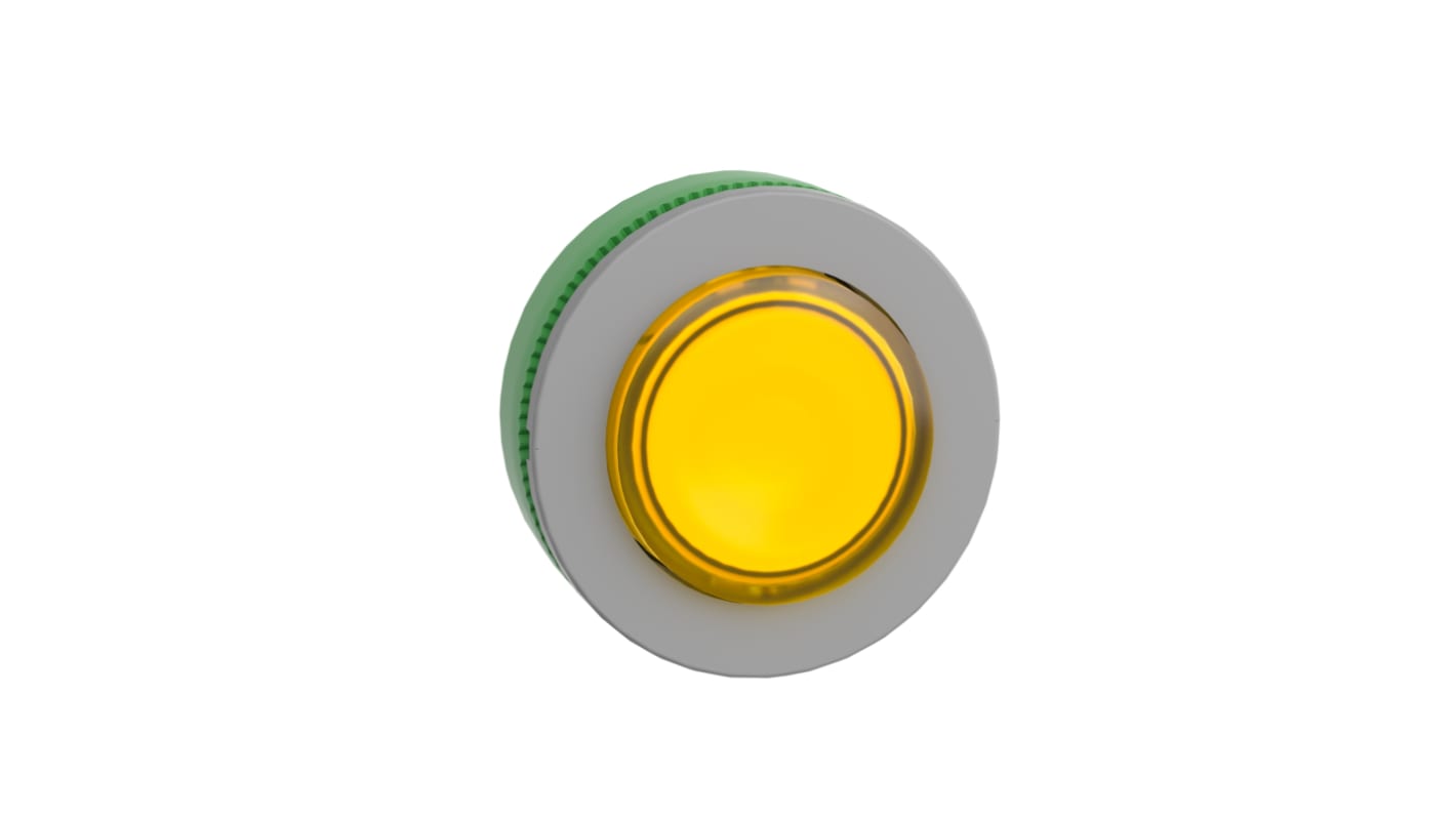 Schneider Electric Harmony XB5 Series Yellow Illuminated Spring Return Push Button Head, 30.5mm Cutout, IP66, IP67