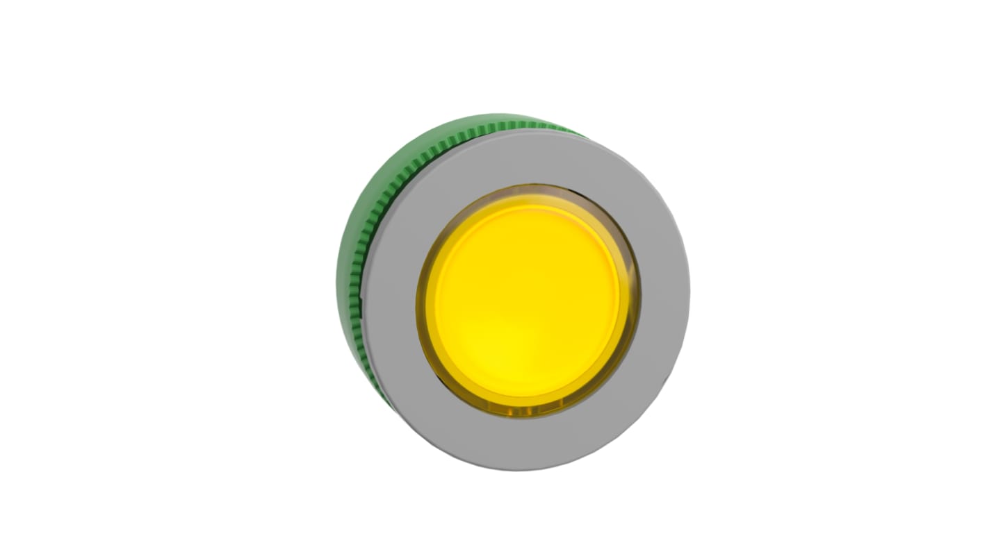 Schneider Electric Harmony XB5 Series Yellow Illuminated Spring Return Push Button Head, 30.5mm Cutout, IP66, IP67